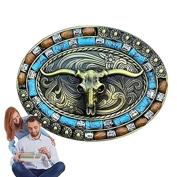 Amazon | ウエスタンベルトバックル,亜鉛合金牛の頭蓋骨ベルト
